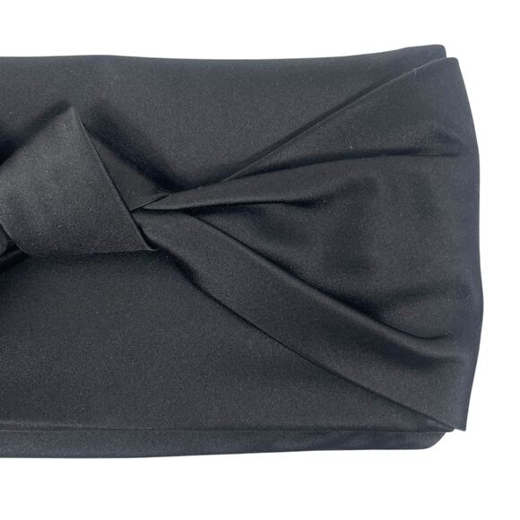Tory Burch Eleanor Satin Bow Evening Clutch Bag Black - Picture 9 of 14